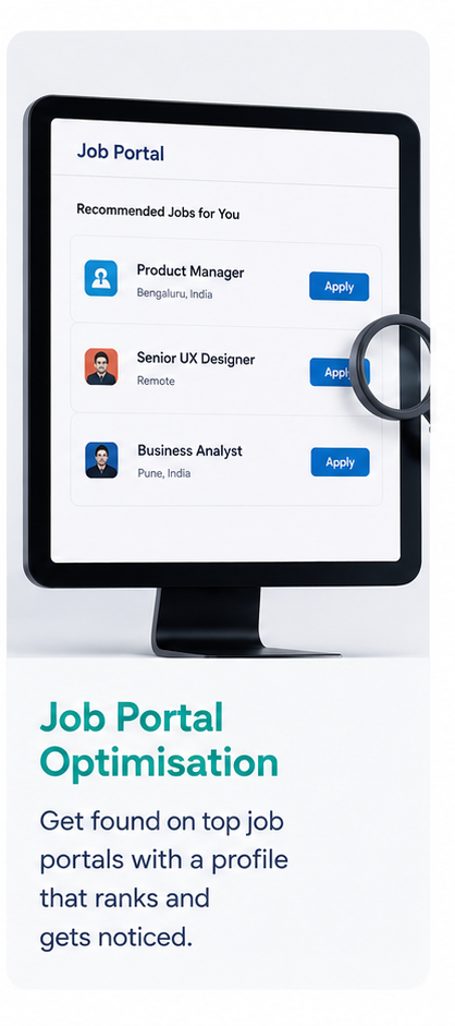 Job portal listing mockup